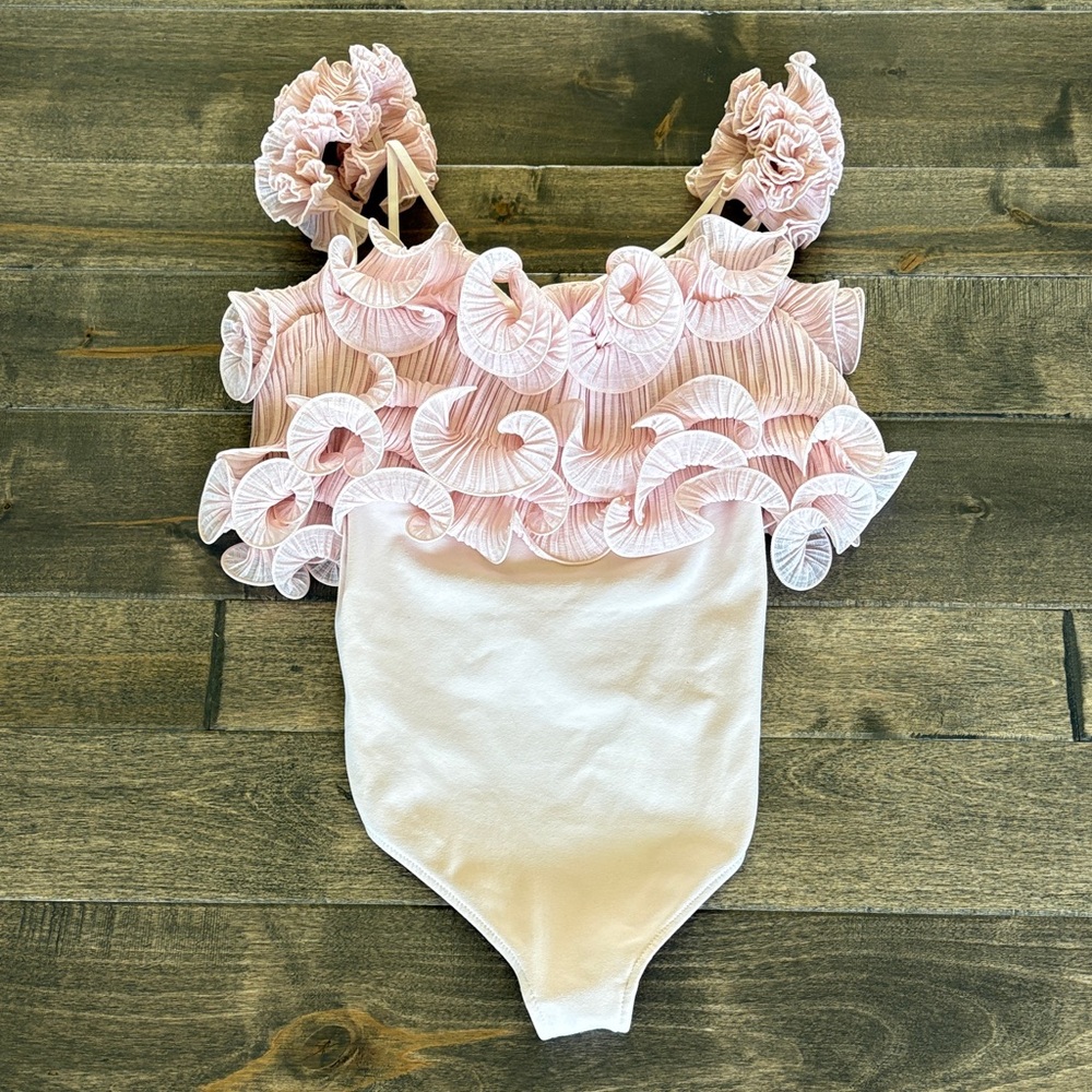 Pink Ruffled Bodysuit